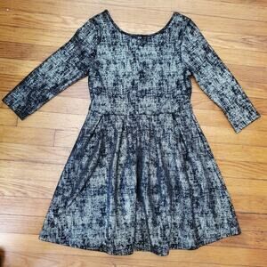 One Clothing Black and Gold Metallic Dress M Medium